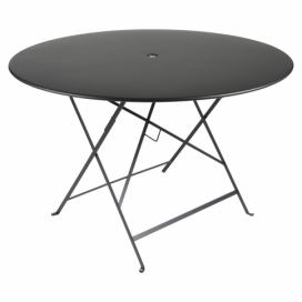 Černý kovový skládací stůl Fermob Bistro Ø 117 cm