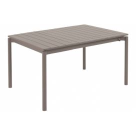 Matně hnědý kovový zahradní rozkládací stůl Kave Home Zaltana 140/200 x 90 cm
