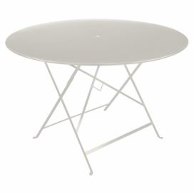 Světle šedý kovový skládací stůl Fermob Bistro Ø 117 cm