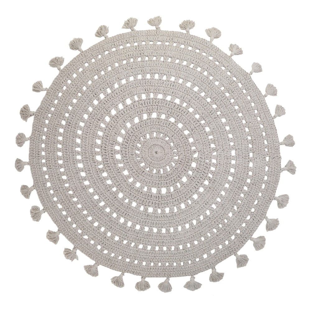 Šedý ručně vyrobený koberec z bavlny Nattiot Nila, ø 120 cm - Bonami.cz