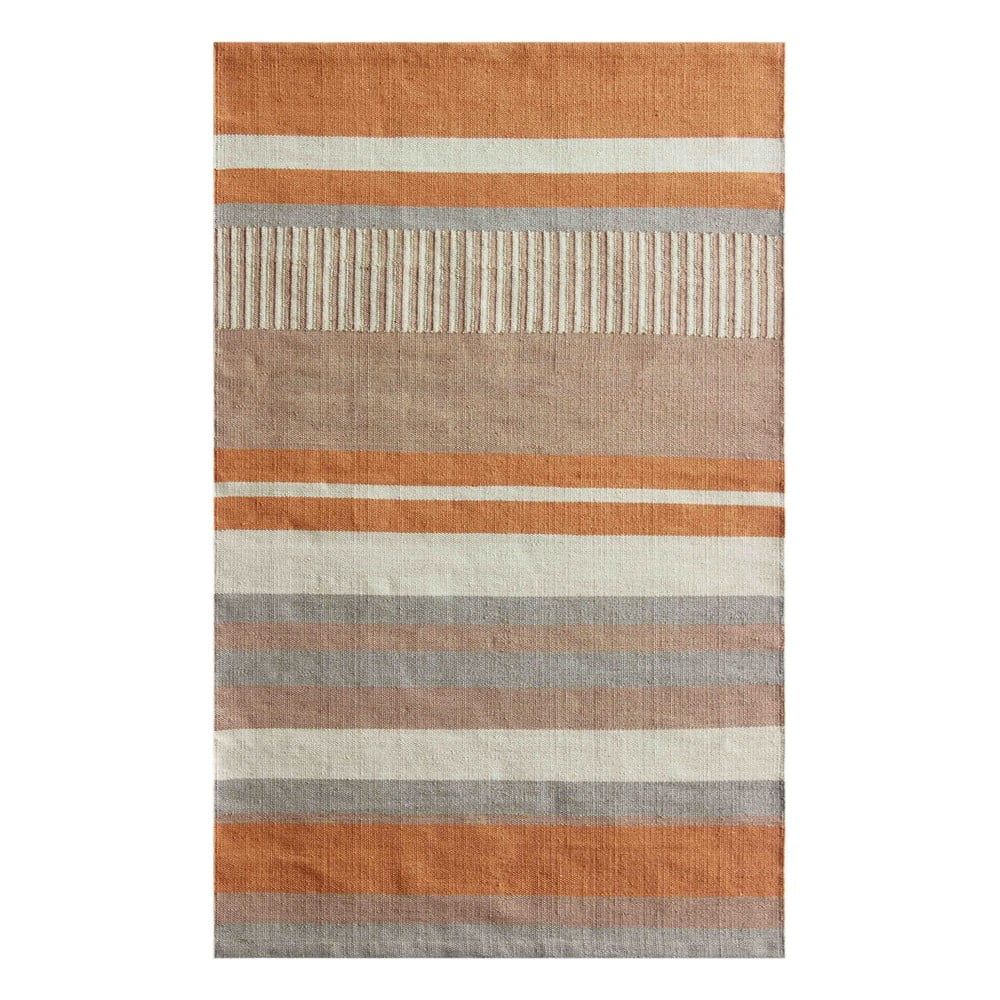 Béžovo-oranžový oboustranný venkovní koberec z recyklovaného plastu Green Decore Bella, 120 x 180 cm - Bonami.cz