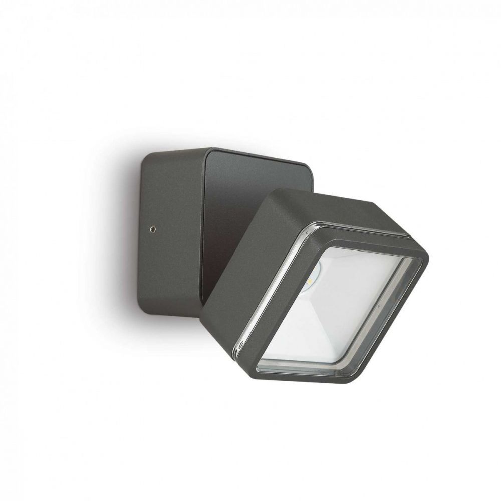 Ideal Lux 285511 LED venkovní nástěnné svítidlo Omega Ap Square 1x7W | 650lm | 4000K | IP54 - antracit - Dekolamp s.r.o.