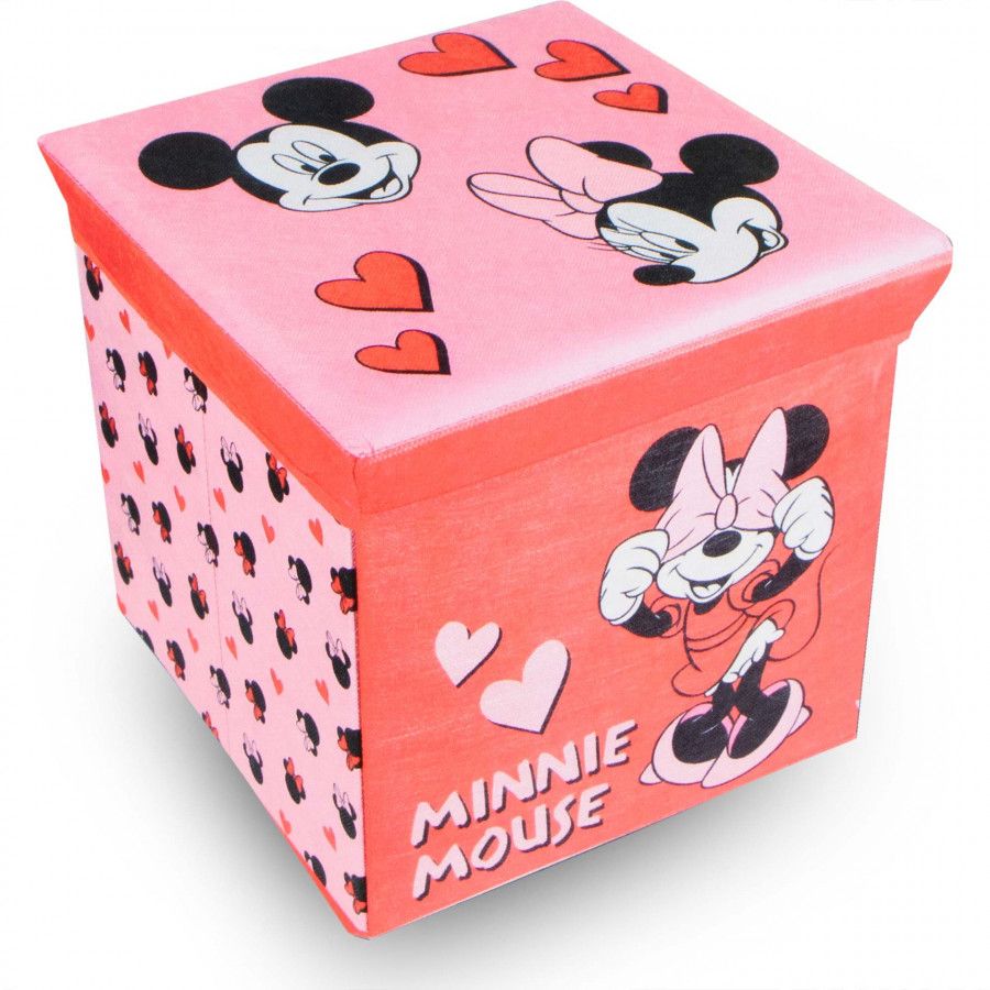 bHome Úložný box na hračky Minnie růžová s víkem UBBH0770 - ATAN Nábytek