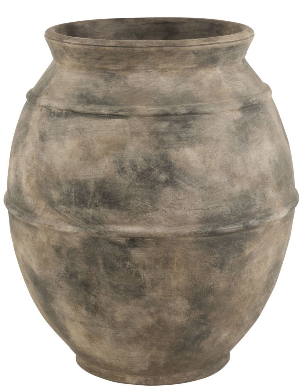 Šedo-hnědá antik keramická dekorační váza Vintage - Ø 68*80cm J-Line by Jolipa - LaHome - vintage dekorace
