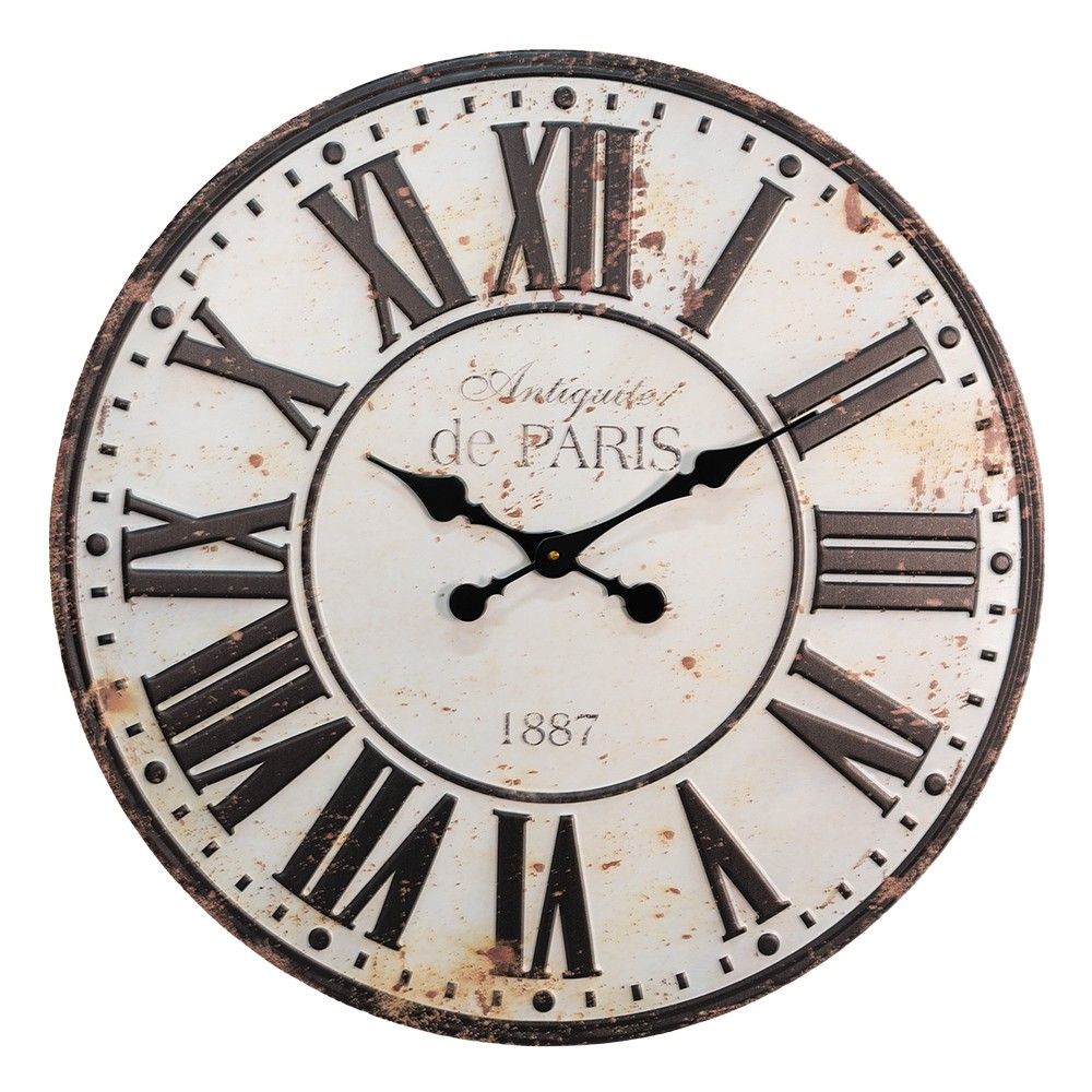 Kovové antik nástěnné hodiny Antiquite de Paris - Ø 70*5 cm / 1*AA Clayre & Eef - LaHome - vintage dekorace