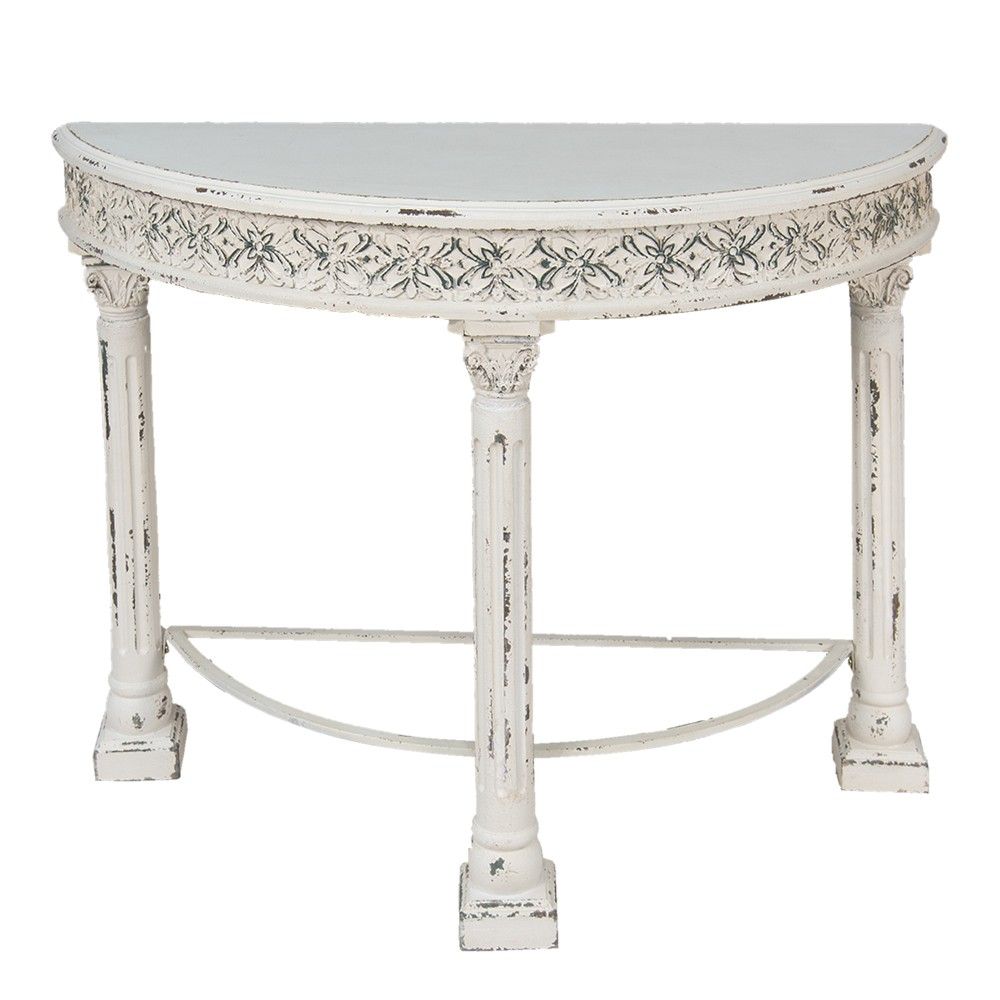 Krémový antik konzolový stolek v romantickém stylu Rim - 120*49*86 cm Clayre & Eef - LaHome - vintage dekorace