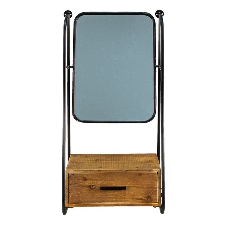 Nástěnné zrcadlo se šuplíčkem - 46*27*90 cm Clayre & Eef - LaHome - vintage dekorace
