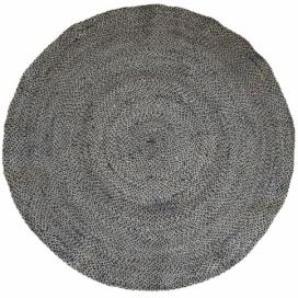Přírodně - černý kulatý jutový koberec Bunio - Ø 160 cm Chic Antique