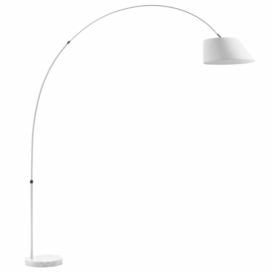 Bílá bavlněná stojací lampa Kave Home May 189-220 cm