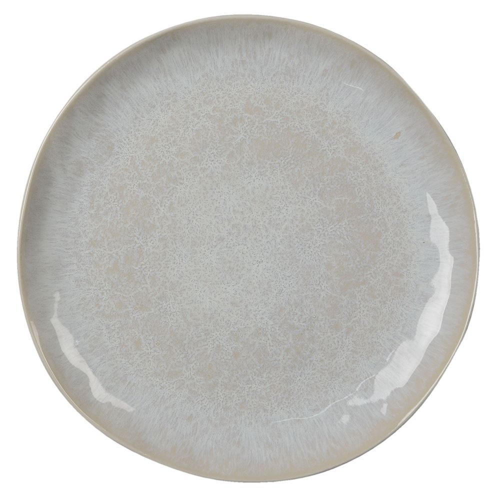 Šedý kameninový jídelní talíř Grivon - Ø 28*3 cm Clayre & Eef - LaHome - vintage dekorace
