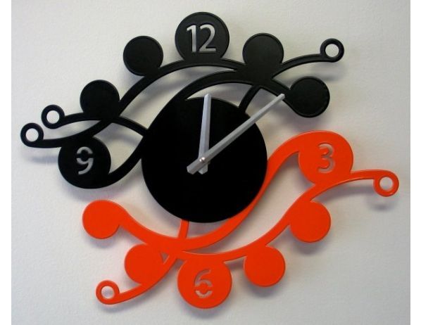Nástěnné hodiny Camea G black/orange 41cm - FORLIVING