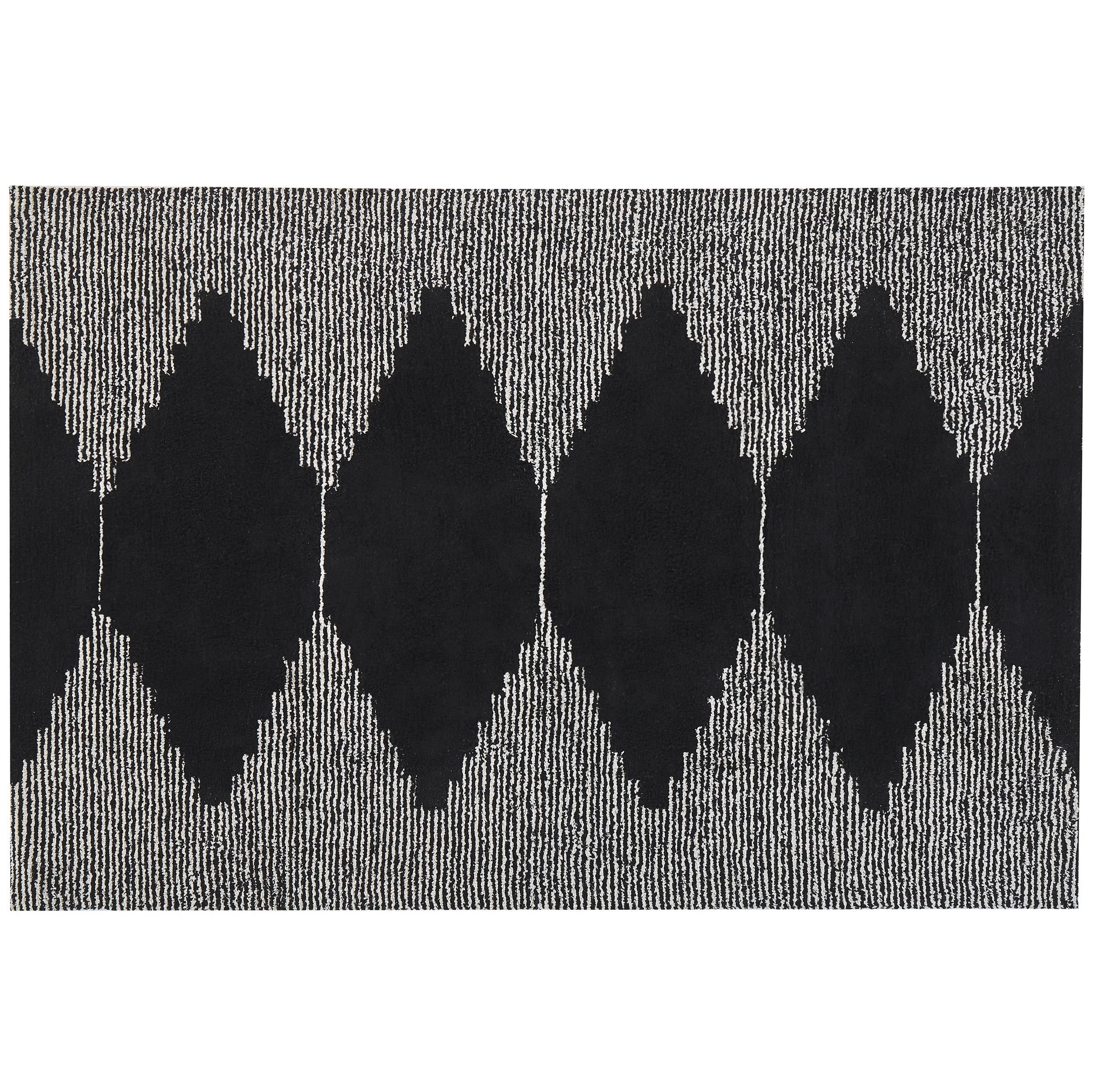 Bavlněný koberec 140 x 200 cm černý/bílý BATHINDA - Beliani.cz