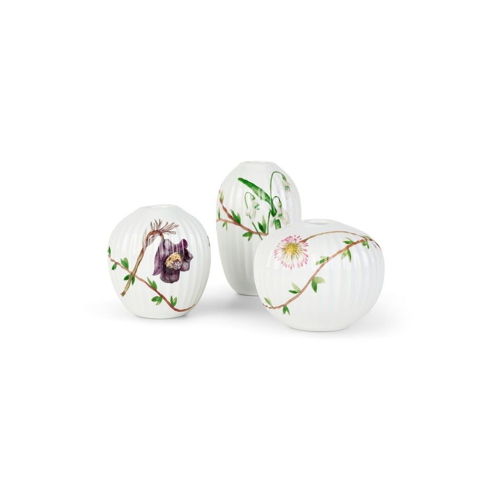 Sada 3 miniaturních porcelánových váz Kähler Design Hammershøi Spring - Bonami.cz