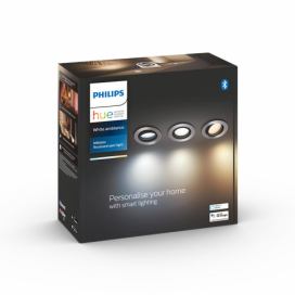 Philips HUE LED White Ambiance Milliskin zapuštěné bodové svítidlo 3-set GU10 3x5W 1050lm 2200-6500K hliník stmívatelné BlueTooth