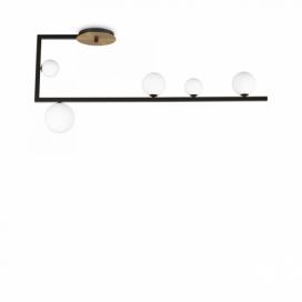 Ideal Lux 273631 přisazené stropní svítidlo Birds pl5 5x15W | G9 - mosaz, černá, bílá