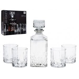 EXCELLENT Whiskey set karafa + sklenice sada 5 ks křišťálové sklo, 0,9L KO-YE7300760 - Favi.cz