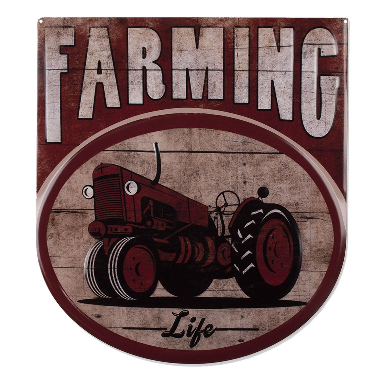 Nástěnná kovová cedule Farming Life - 50*56 cm Clayre & Eef - LaHome - vintage dekorace