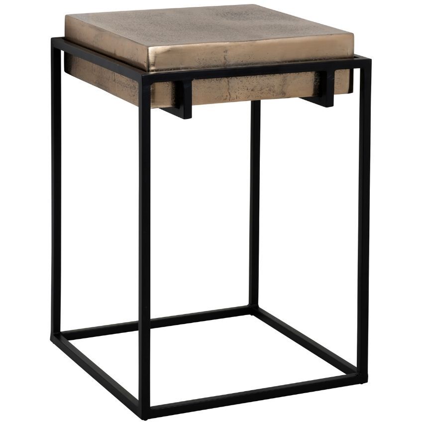 Mosazný kovový odkládací stolek Richmond Calloway 42 x 42 cm - Designovynabytek.cz