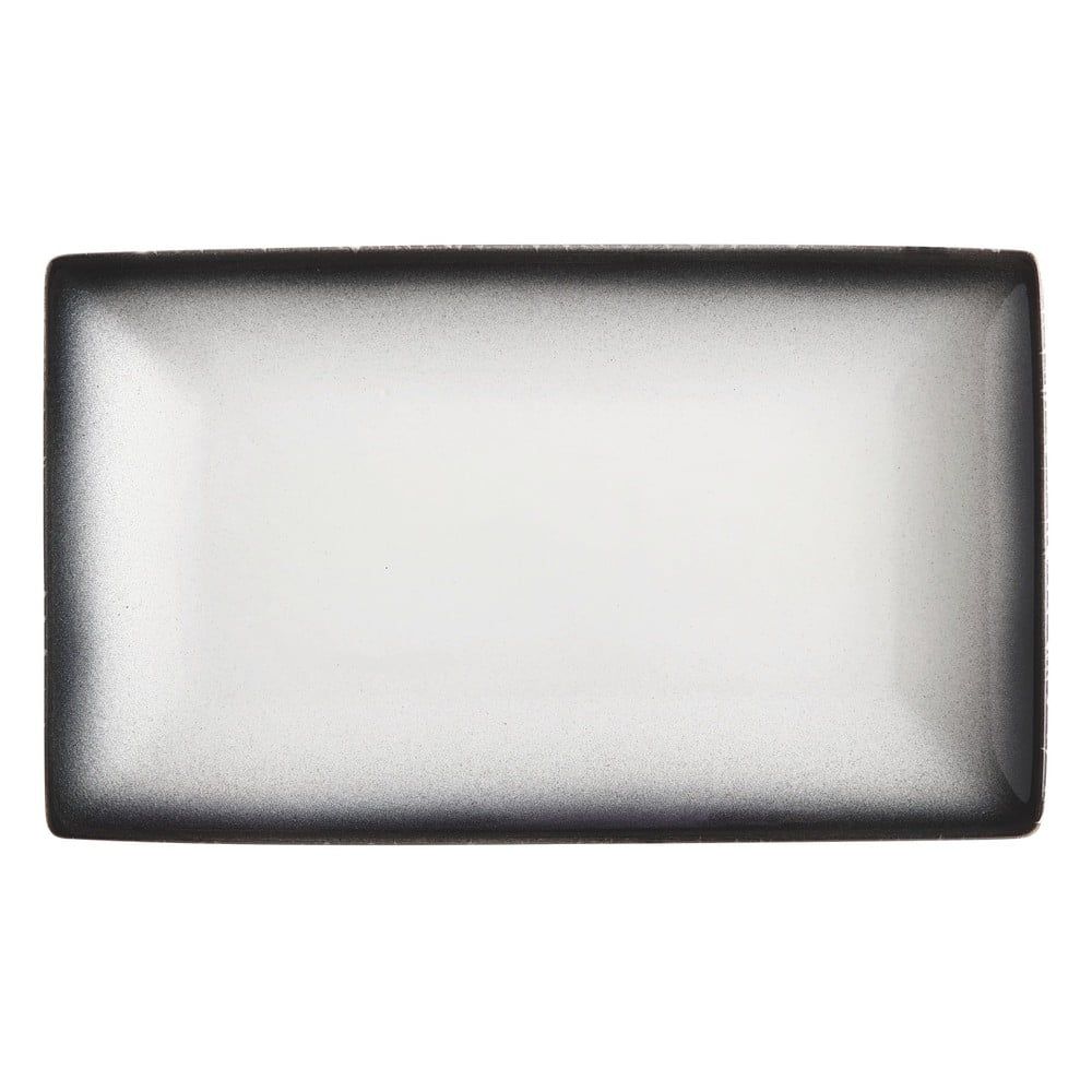 Bílo-černý keramický talíř Maxwell & Williams Caviar, 27,5 x 16 cm - Bonami.cz