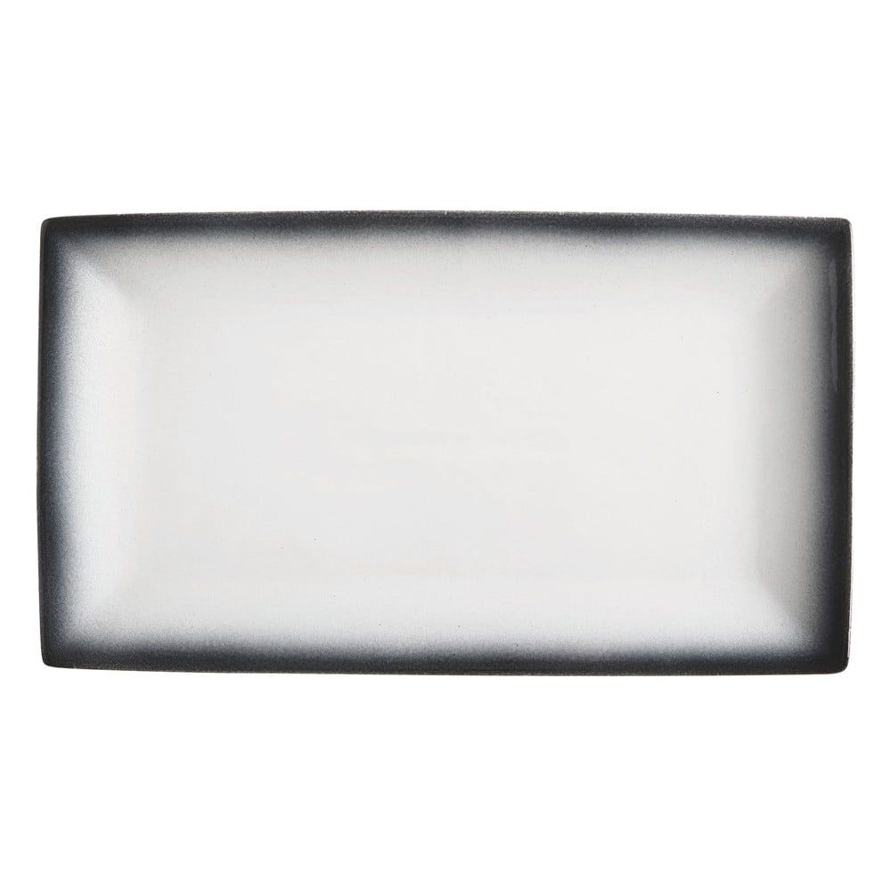 Bílo-černý keramický talíř Maxwell & Williams Caviar, 34,5 x 19,5 cm - Bonami.cz