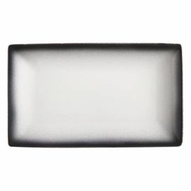 Bílo-černý keramický talíř Maxwell & Williams Caviar, 27,5 x 16 cm