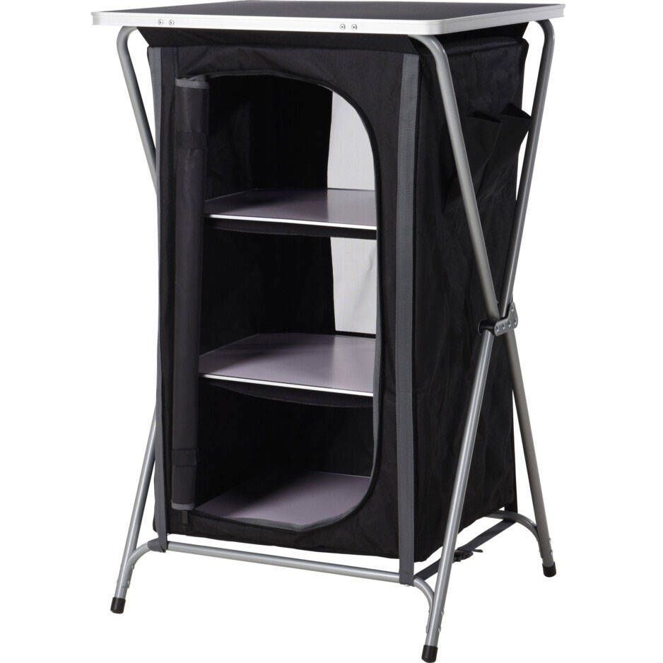 Redcliffs Outdoor Černý kempingový stolek CAMPING, 3patrový, 60 x 53 x 97 cm - EMAKO.CZ s.r.o.