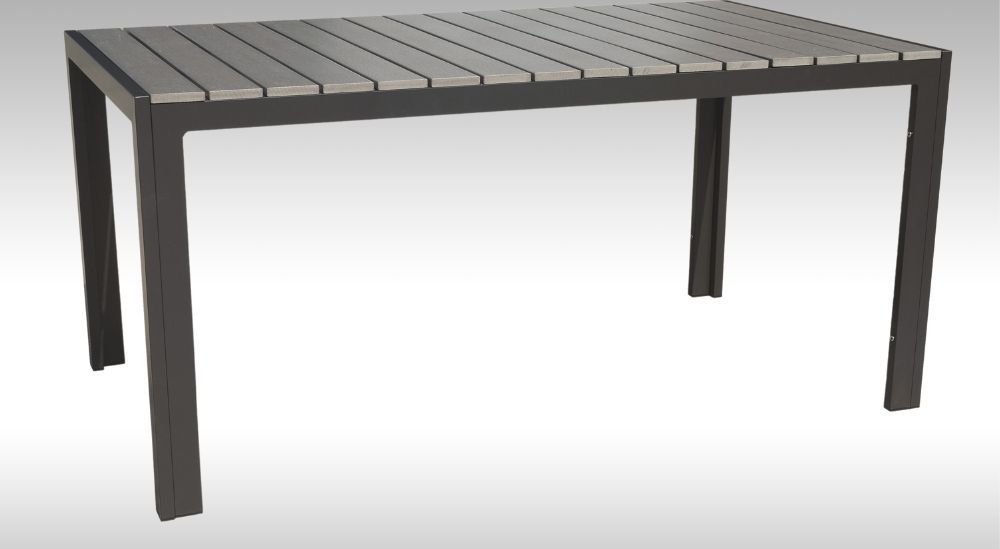 Hliníkový zahradní stůl Jersey 160cm x 90cm, šedý, pro 6 osob Mdum - M DUM.cz