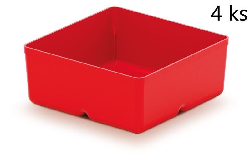 Prosperplast Sada úložných boxů 4 ks UNITEX 11 x 11 x 11,2 cm červená - Houseland.cz