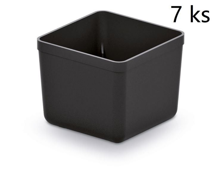Prosperplast Sada úložných boxů 7 ks UNITEX 5,5 x 5,5 x 16,5 cm černá - Houseland.cz