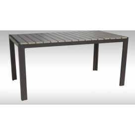 Hliníkový zahradní stůl Jersey 160cm x 90cm, šedý, pro 6 osob Mdum