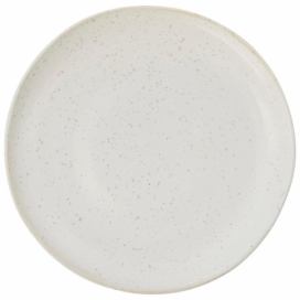 House Doctor Bílo šedý porcelánový mělký talíř Pion 21,5 cm