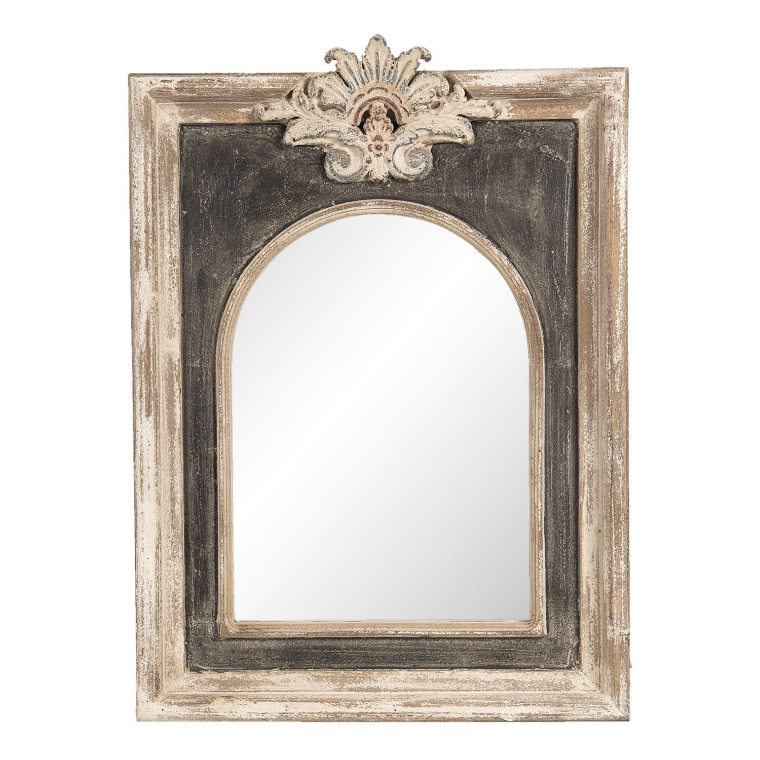 Nástěnné zrcadlo v antik rámu s patinou Mireio - 46*5*63 cm Clayre & Eef - LaHome - vintage dekorace