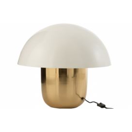 Bílo zlatá kovová stolní lampa J-line Mushroom L