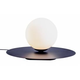 Nordic Design Černobílá skleněná stolní lampa Lyon S