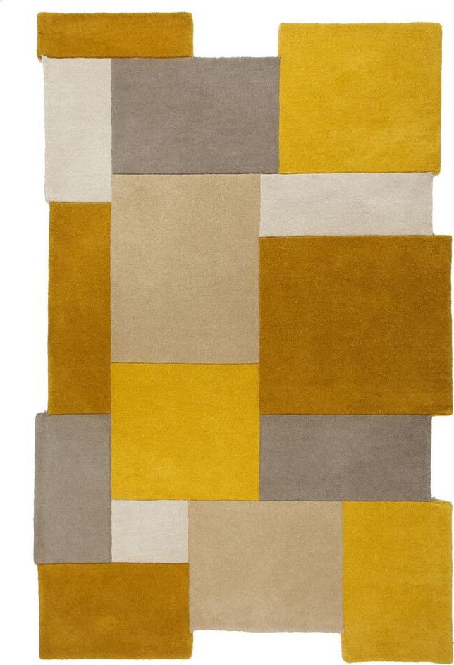 Flair Rugs koberce Ručně všívaný kusový koberec Abstract Collage Ochre/Natural Rozměry koberců: 200x290 Mdum - M DUM.cz