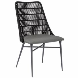 Antracitově šedá pletená zahradní židle Bizzotto Tabita