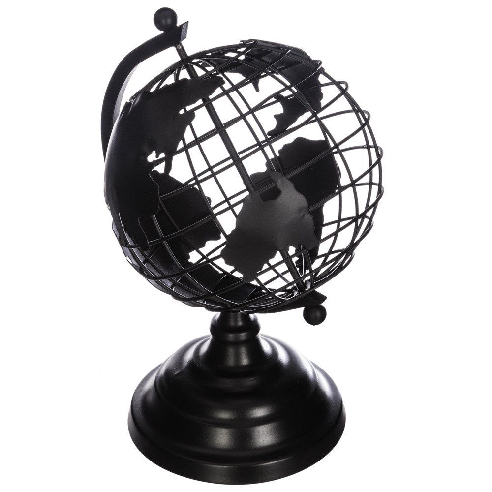 Atmosphera Kovový globus, černý, 18 x 27 x 18,5 cm - EMAKO.CZ s.r.o.