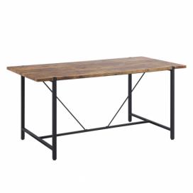 Jídelní stůl 160 x 80 cm tmavé dřevo s černou SARITAS