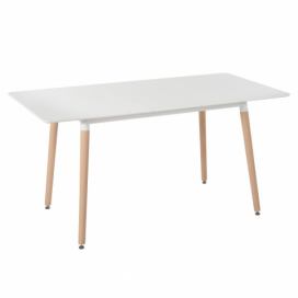 Rozkládací jídelní stůl 120/150 x 80 cm bílý / světlé dřevo MIRABEL