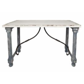 Bílo - modrý antik dřevěný jídelní stůl Tamiré - 127*56*77 cm Clayre & Eef