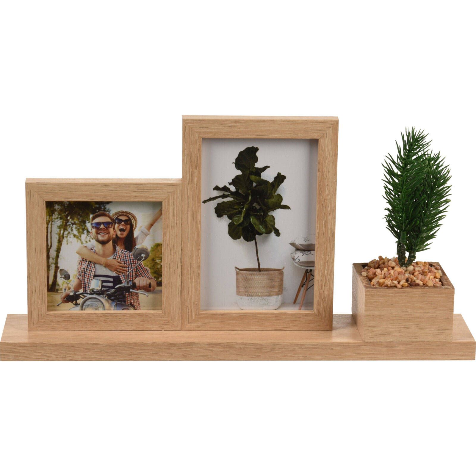 Home Styling Collection Rámečky na 2 fotky s umělou rostlinou, 37 x 7 x 19 cm - EMAKO.CZ s.r.o.