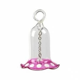 Skleněný zvoneček s růžovým závojem