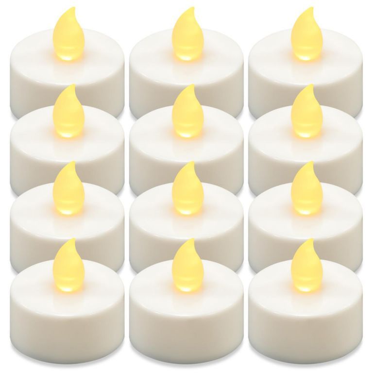Dekorativní sada LED čajových svíček na baterie, bílé, 12 ks - Kokiskashop.cz