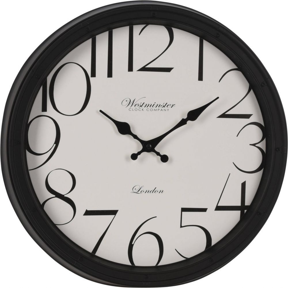 Home Styling Collection Nástěnné hodiny s velkými číslicemi, černé, O 40 cm - EMAKO.CZ s.r.o.