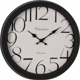 Home Styling Collection Nástěnné hodiny s velkými číslicemi, černé, O 40 cm
