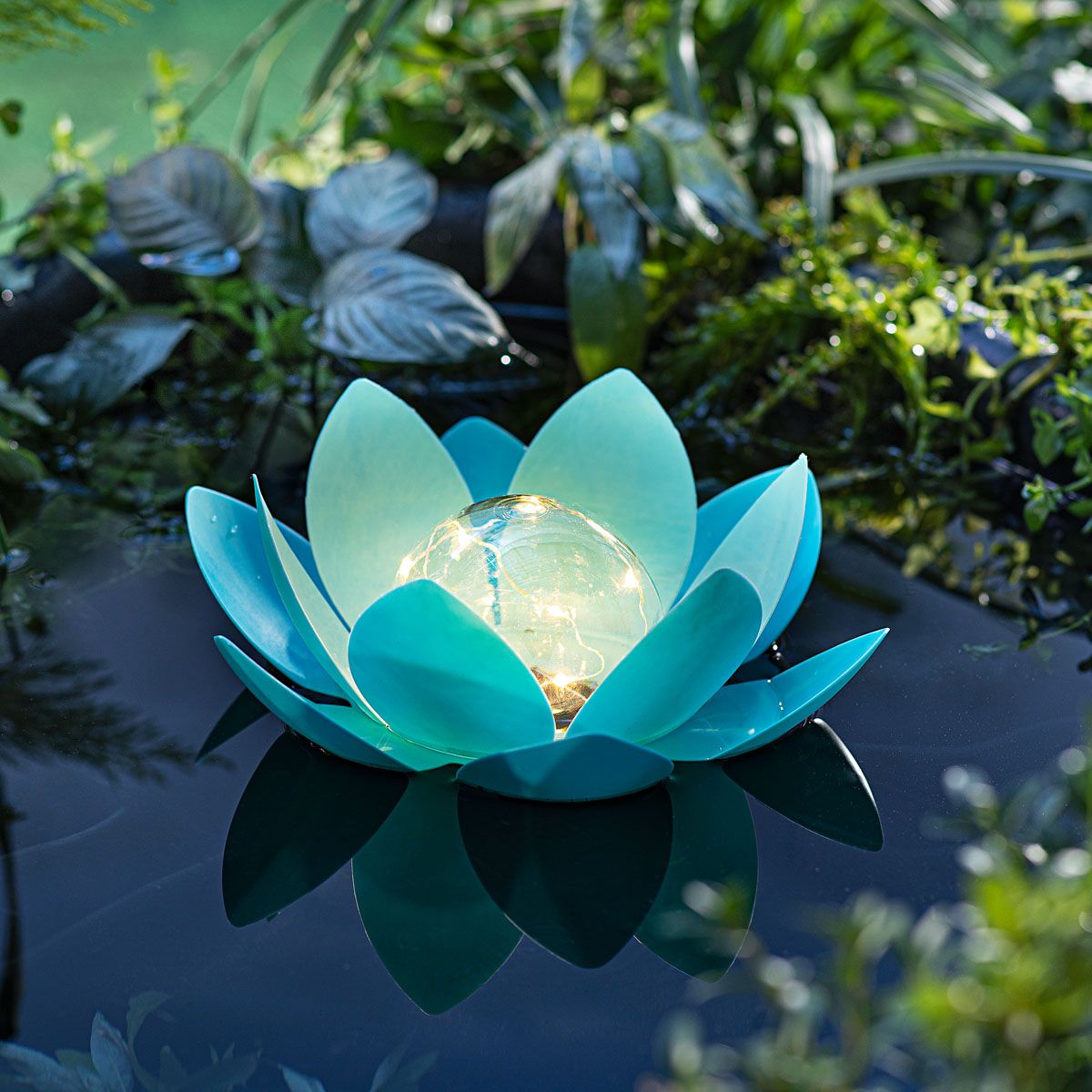 Weltbild Solární plovoucí dekorace Lotus, tyrkysová - Velký Košík