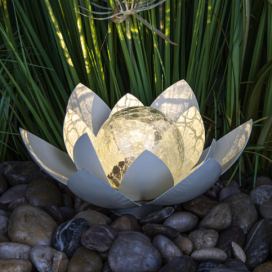 Haushalt international LED Solární dekorace Lotosový květ, bílá
