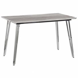 Jídelní stůl 120 x 70 cm mramorový efekt / stříbrná GREYTON