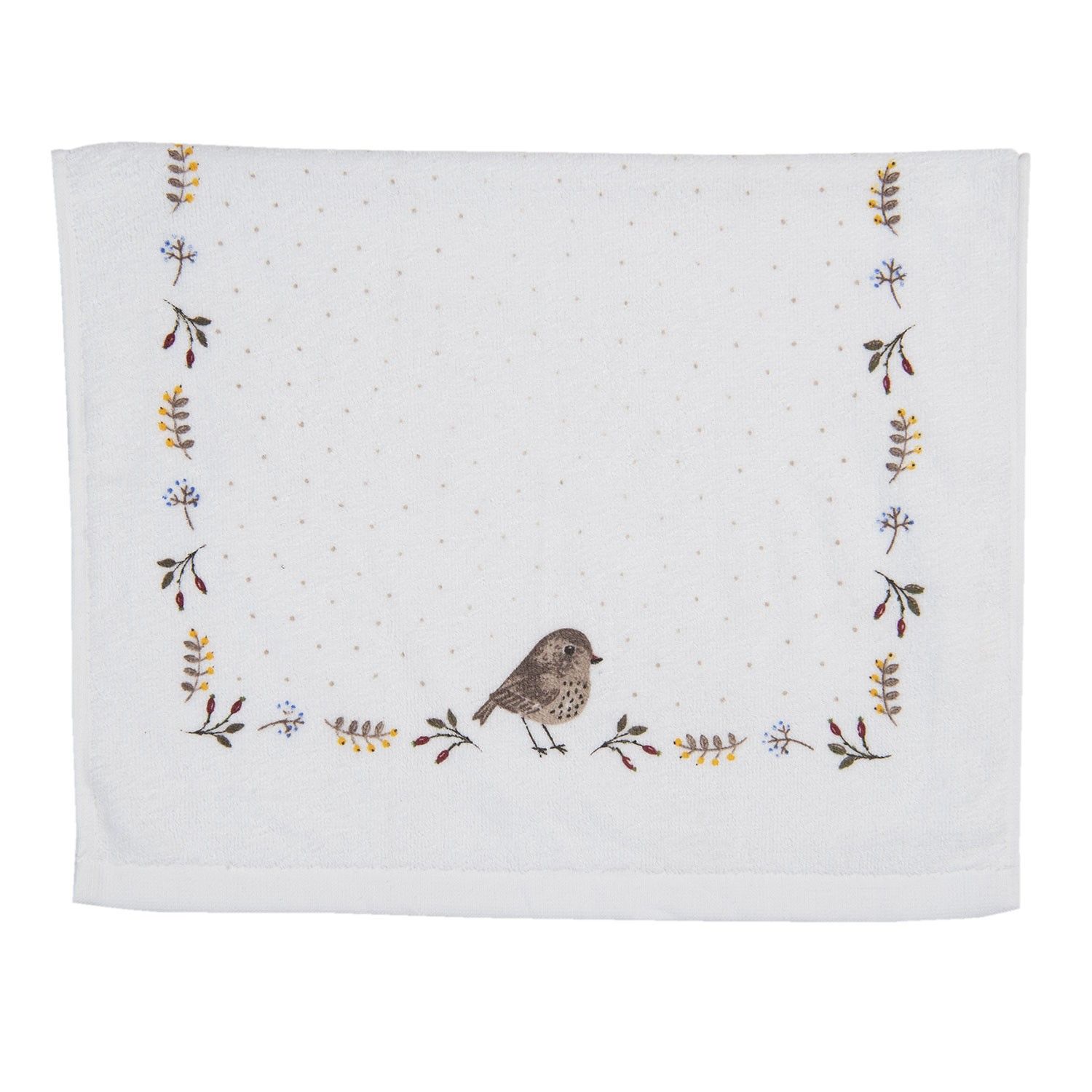 Kuchyňský froté ručník s motivem ptáčka Moineau - 40*66 cm Clayre & Eef - LaHome - vintage dekorace