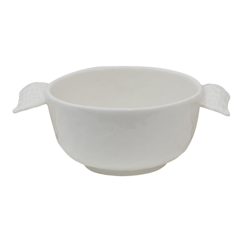 Bílá keramická miska na polévku s křídly Wings - 14*10*5 cm Clayre & Eef - LaHome - vintage dekorace